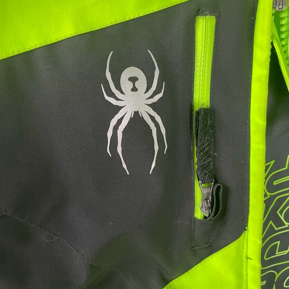 Spyder black & neon green ski jacket.  Great condition no holes, smoke free home - Picture 3 of 4